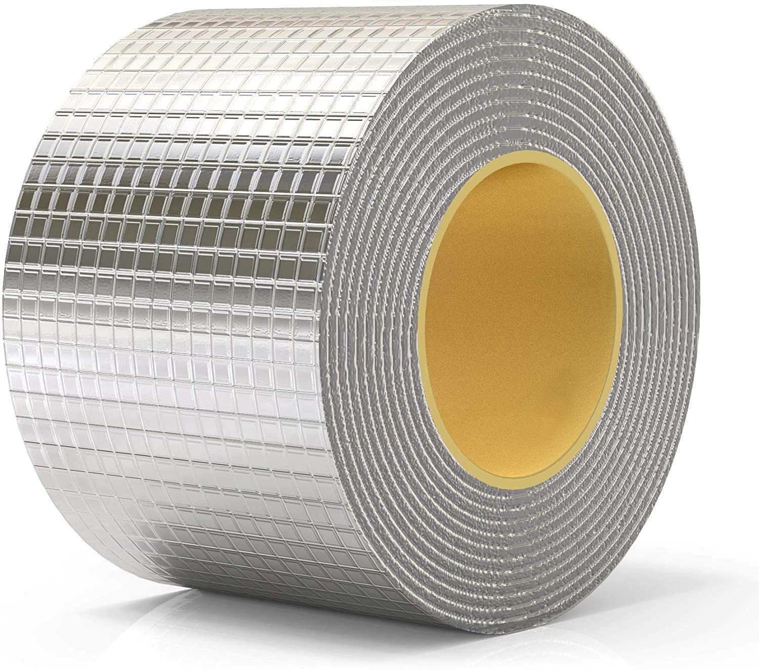Waterproof Aluminium Rubber Tape for Leakage Repair, Hot & Cold Temperature Aluminium Foil Tape, Perfect for Sealing Roof & Water Leakage (5 Mtr) 5x5 Waterproof Aluminium Rubber Tape for Leakage Repair, Hot & Cold Temperature Aluminium Foil Tape, Perfect for Sealing Roof & Water Leakage (5 Mtr) 5x5